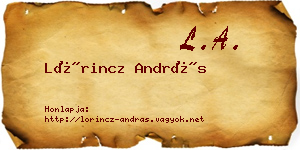 Lőrincz András névjegykártya
