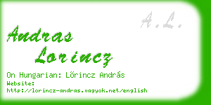 andras lorincz business card